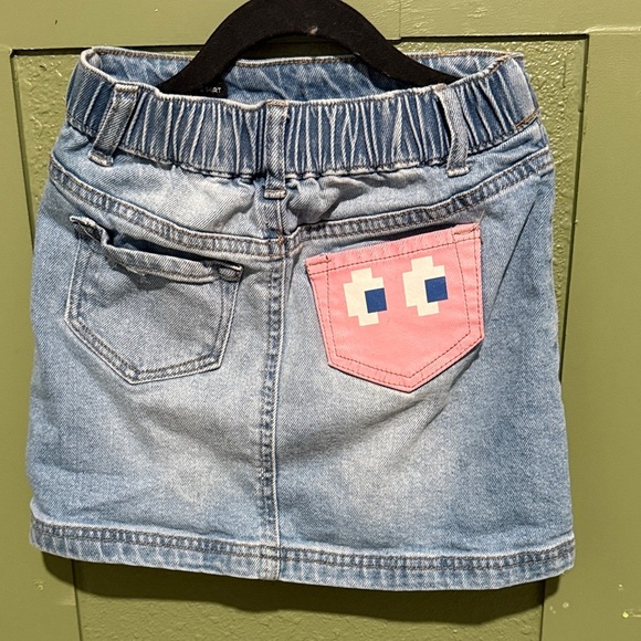 Justice pac man collection Denim Skirt with Yellow Pixel Design - Picture 2 of 3